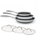 Hybrid frying pan set Ø 20, 24 & 28 3-piece with lids
